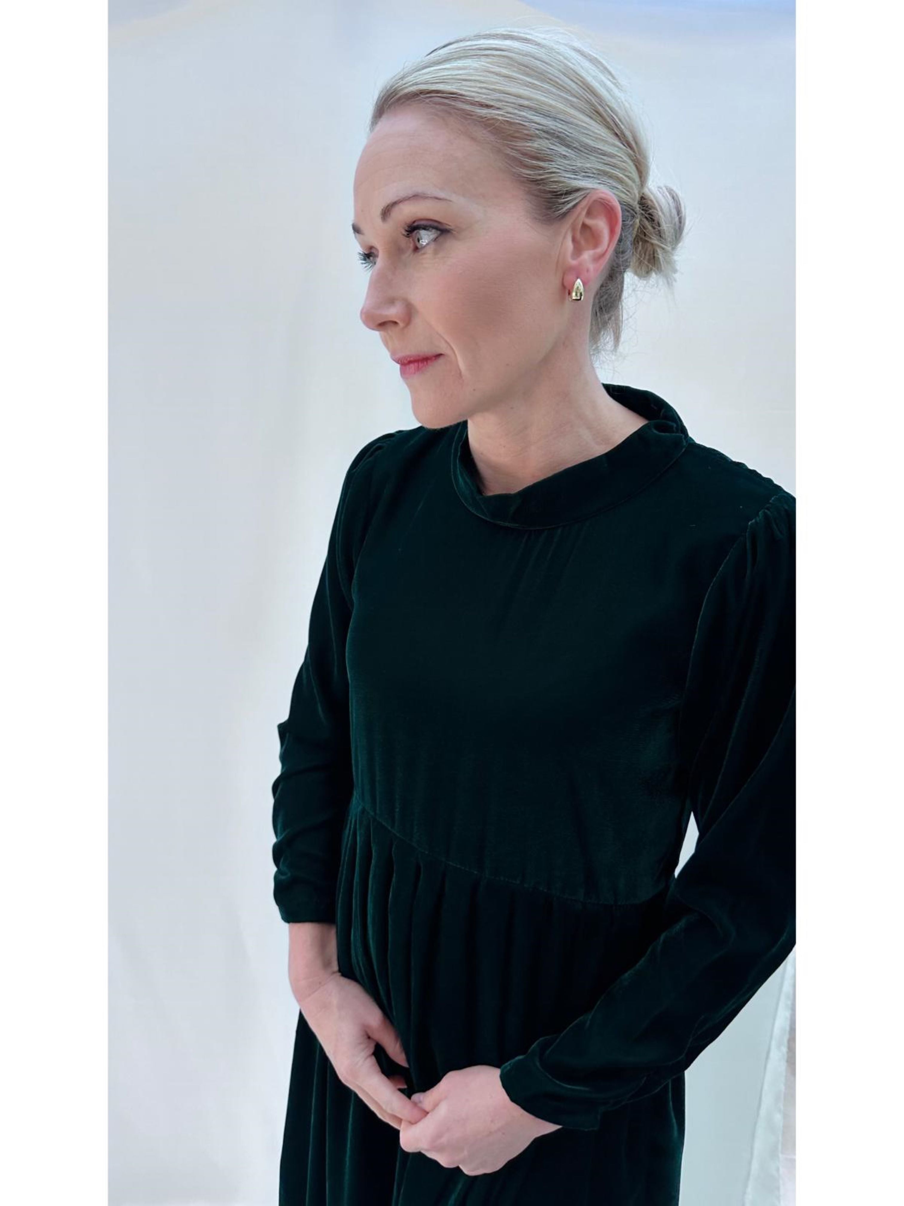 Emerald Green Velvet Maxi Dress