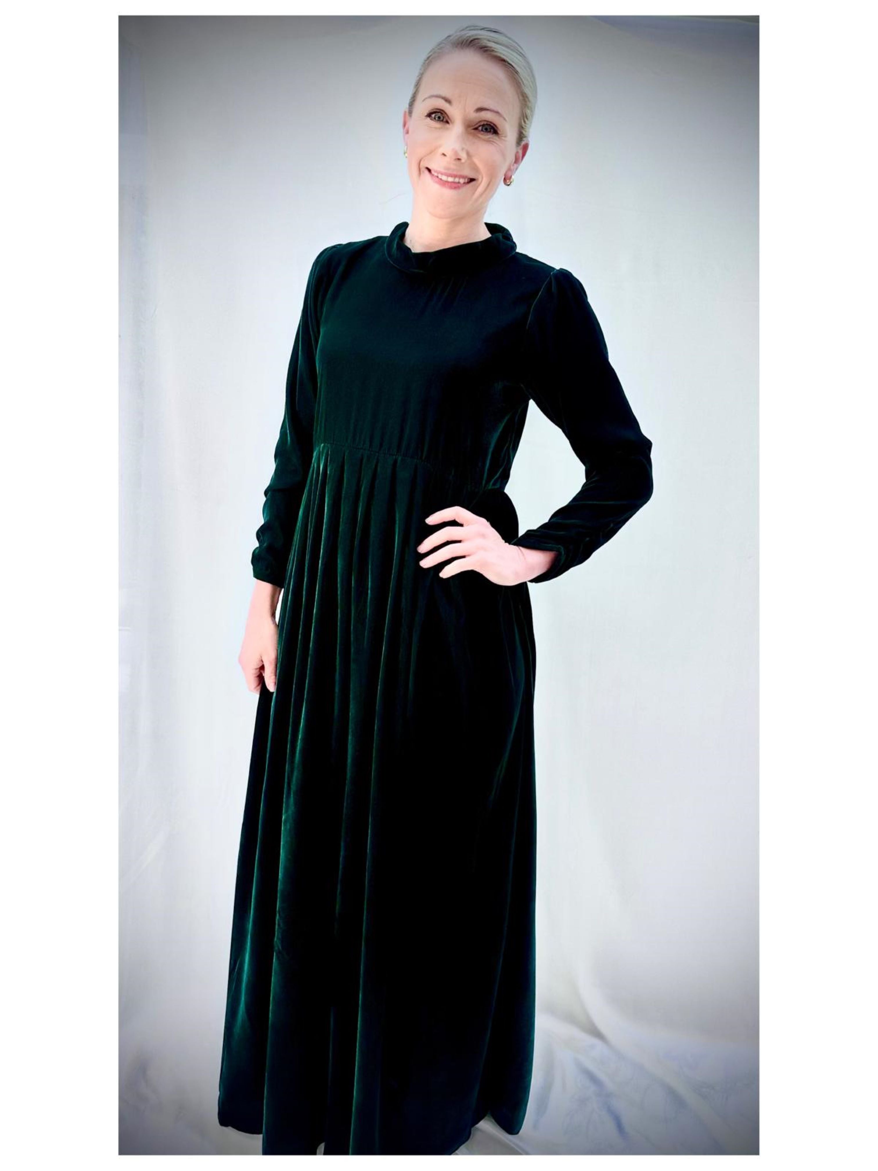 Emerald Green Velvet Maxi Dress