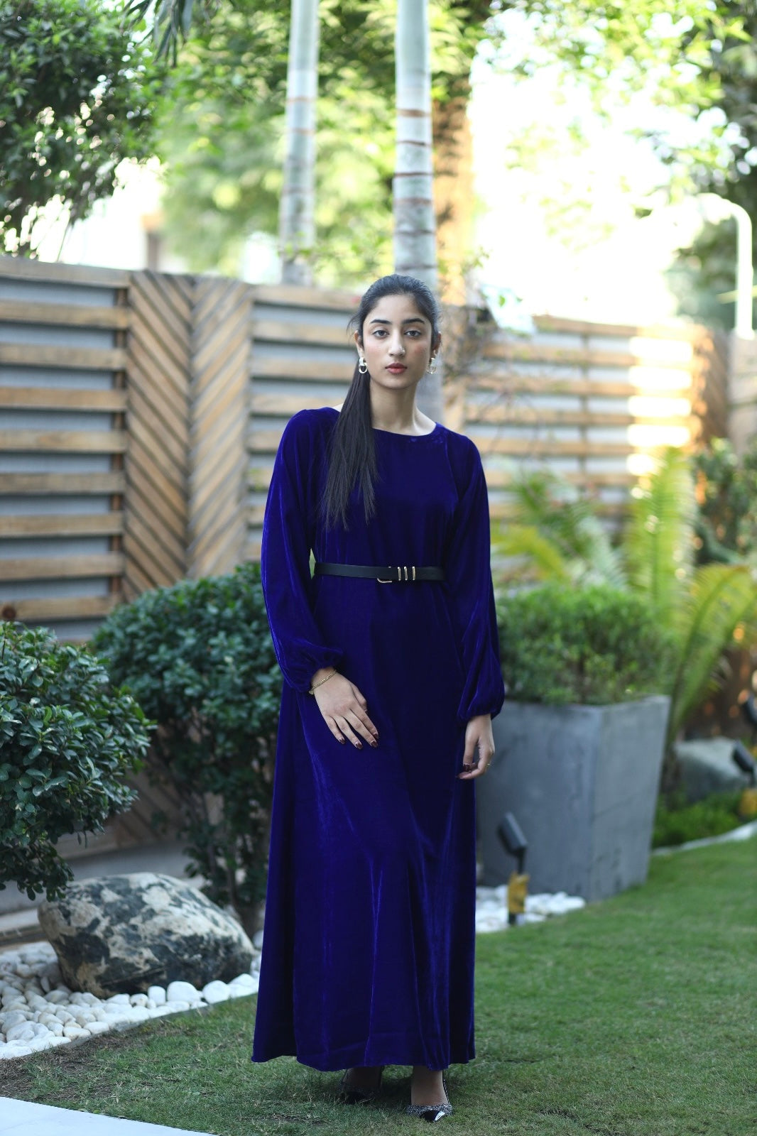 Royal Blue Velvet Dress