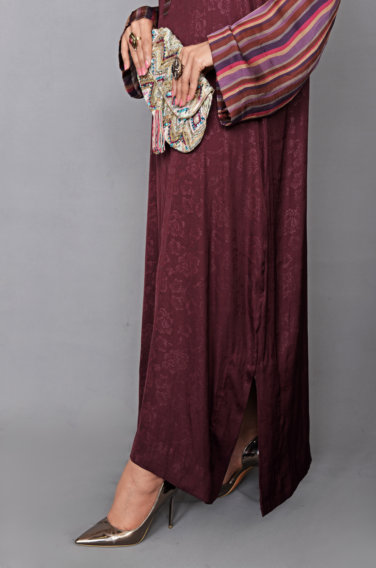 Burgundy Majesty Silk Kaftan