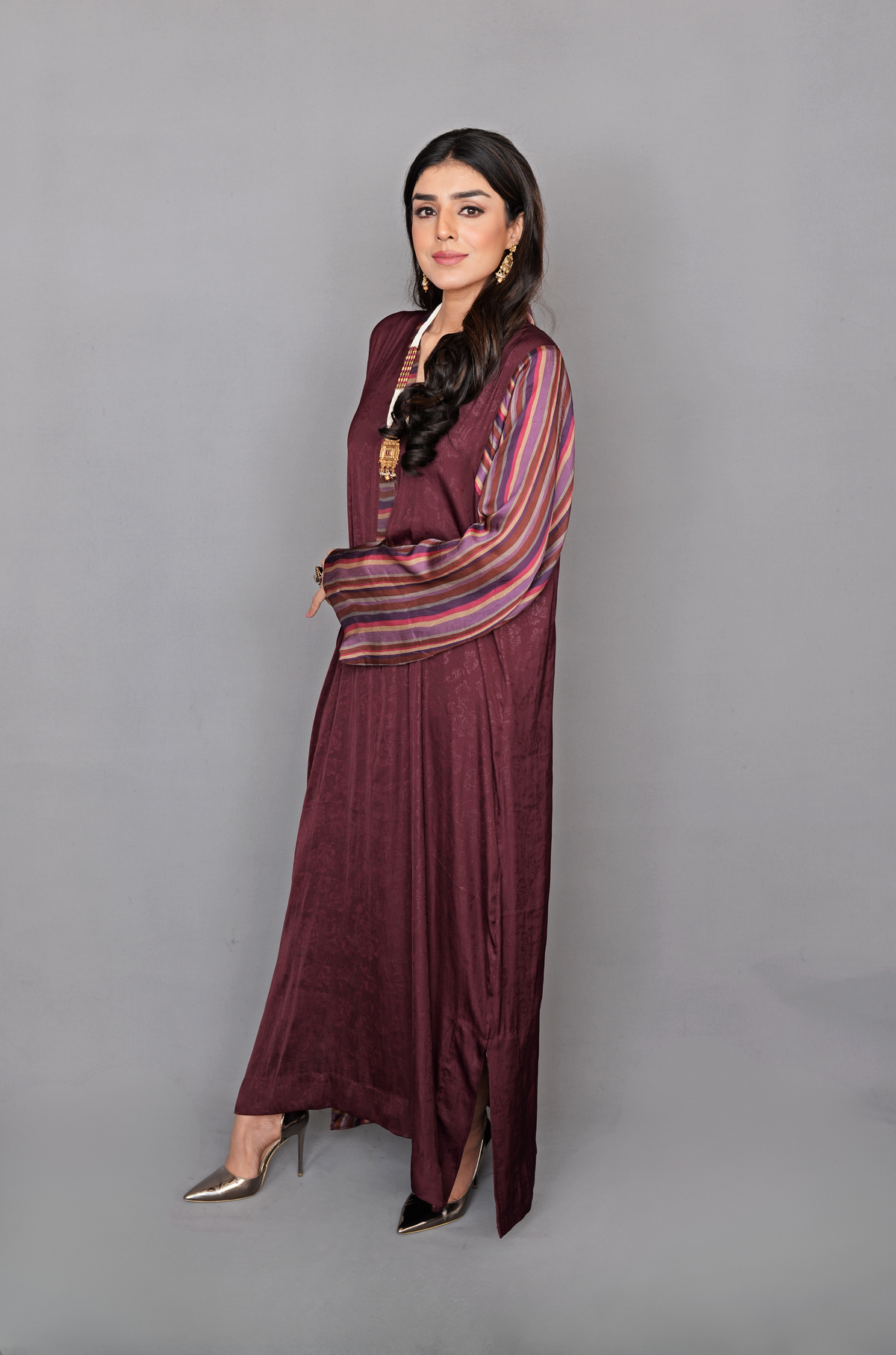 Burgundy Majesty Silk Kaftan