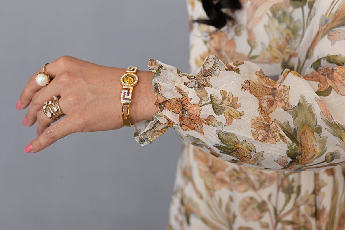 Beige Floral Maxi Dress